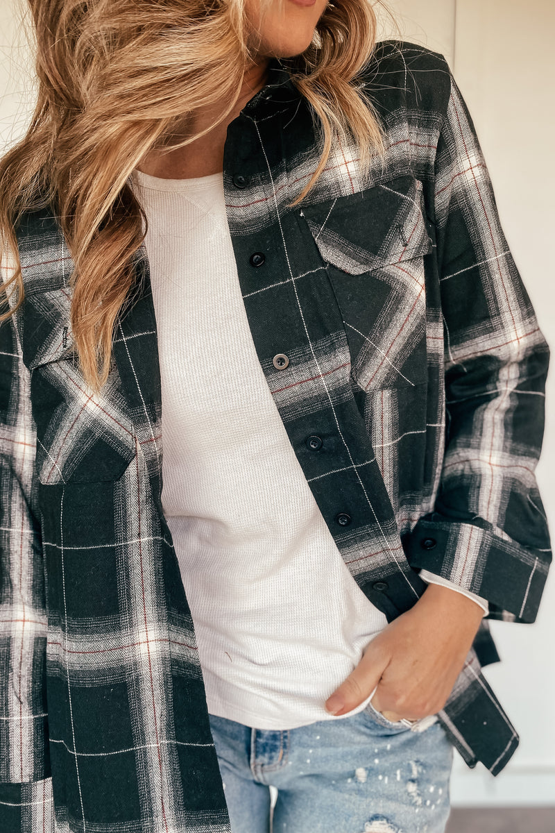 Hallie Black Plaid Flannel - 2X