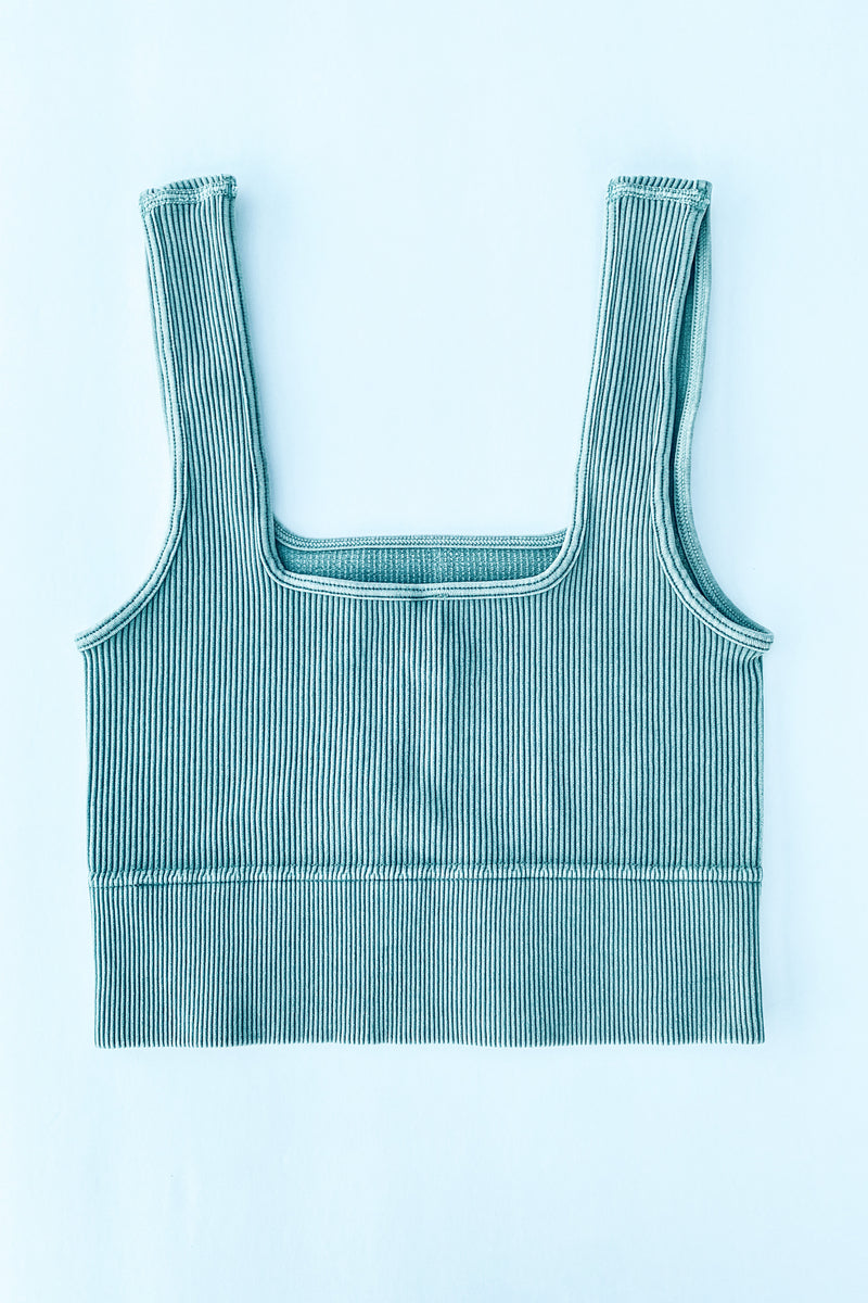 Washed & Ribbed Crop Top