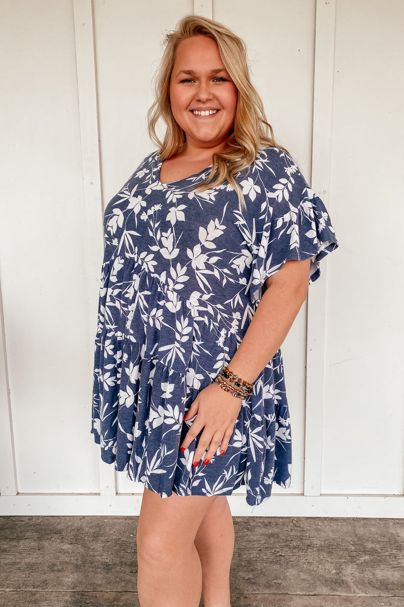Too Good For Him Floral Babydoll Dress/Tunic - PLUS