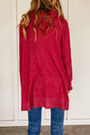 Cindy Turtleneck Tunic Sweater in Red