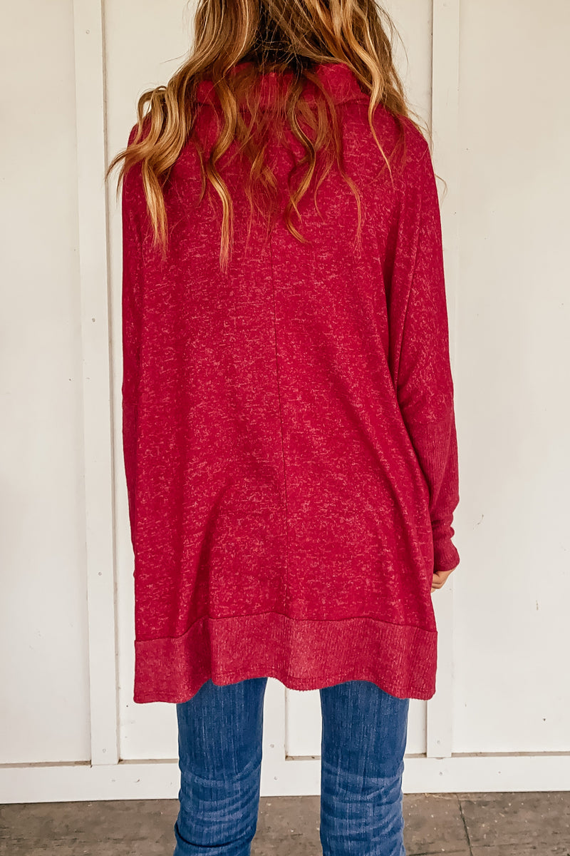 Cindy Turtleneck Tunic Sweater in Red – LURE Boutique