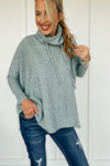 Cowl Neck Poncho Top in Hunter Green