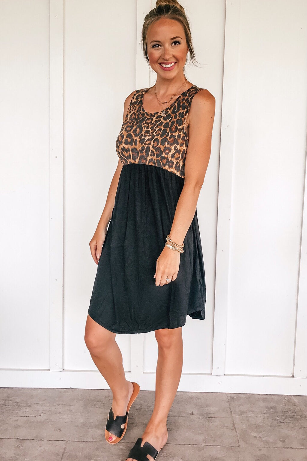 Leopard Top Midi Dress - LURE Boutique