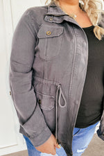 Downtown Tencil Jacket in Charcoal - PLUS