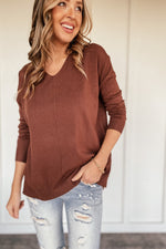 The Elizabeth V-Neck Sweater - Puce