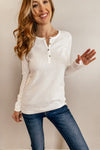 Harper Long Sleeve Henley in White