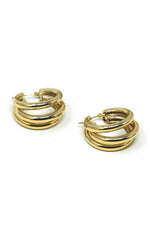 Triple Hoop Earrings in Gold