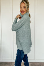 Cowl Neck Poncho Top in Hunter Green