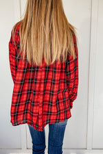 Lindsay Plaid Shirt in Red and Black