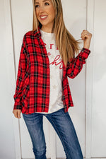 Lindsay Plaid Shirt in Red and Black