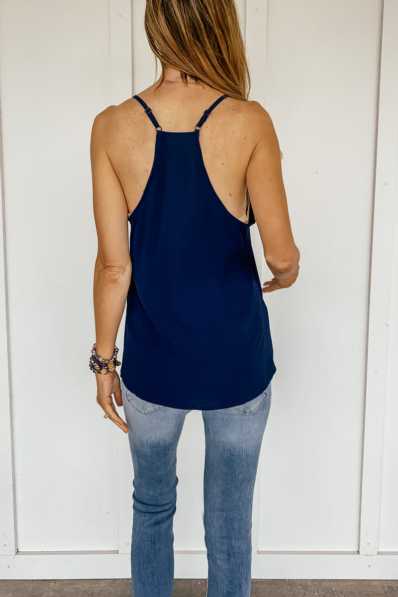 Contrasting Cami in Navy and Teal