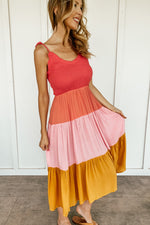 Callie Colorblock Midi Dress