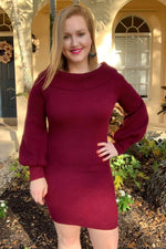 Sweet Love Off The Shoulder Sweater Dress