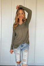 The Erica Ribbed Long Sleeve in Olive